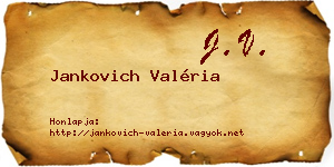 Jankovich Valéria névjegykártya
